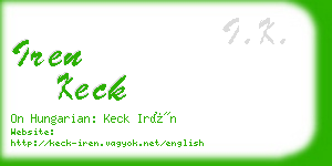 iren keck business card
